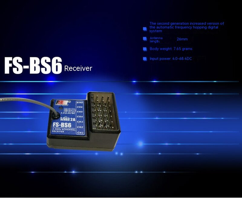 FS ตัวรับ Gt5 Fs-bs6ตัวรับสัญญาณรีโมทคอนโทรล6แชนเนล Bs3 Bs4พร้อมระบบป้องกันการสั่นไหวของไจโรสโคป