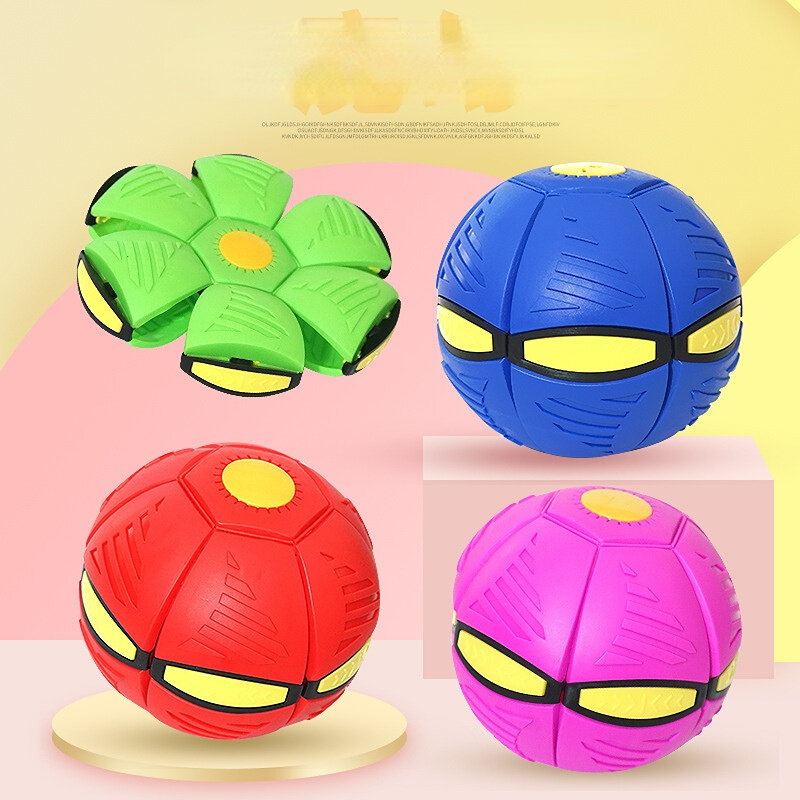 Bola Cakram Lempar Datar Anak-anak Bola Ajaib UFO Terbang dengan untuk Bola Mainan Anak-anak Hadiah Mainan Olahraga Luar Ruangan Anak Laki-laki Perempuan Bola Datar