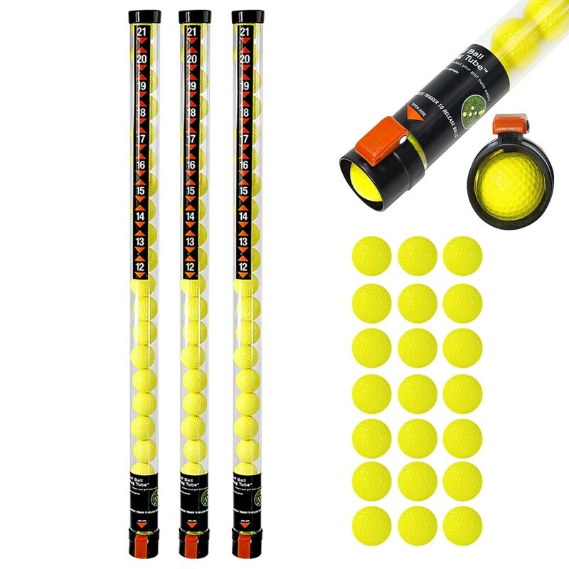 Nieuwe Golfbal Retriever Draagbare Golfbal Hopper Tube Voor 21 Ballen 1Pcs Transparante Collector Professionele Golfbal Picker