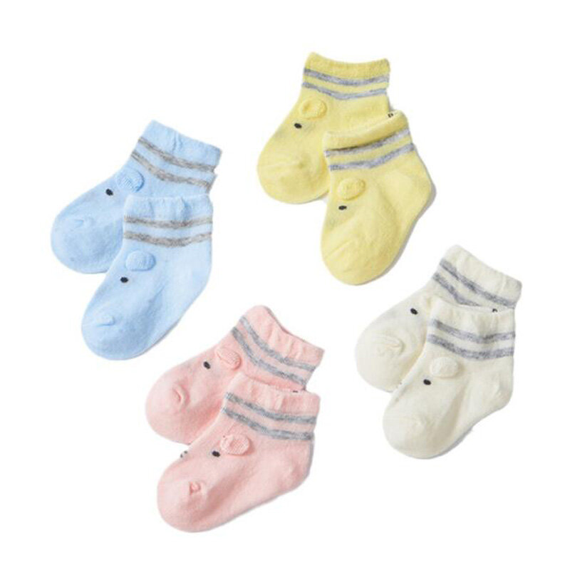 2 paia/lotto nuovi calzini per bambini in cotone primavera/estate 0-12 mesi