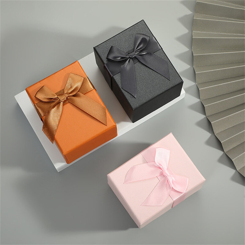 Caja plegable de cartón para regalo, suministros de lujo para boda, Día de San Valentín, color negro, blanco y rosa