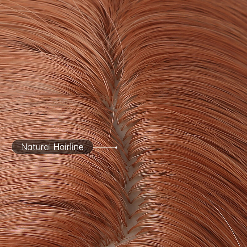 Прямые длинные волосы Темный имбирь Косплей Синтетический натуральный парик Hairline для женщин 26 дюймов Auburn средней части парики для ежедневного роста