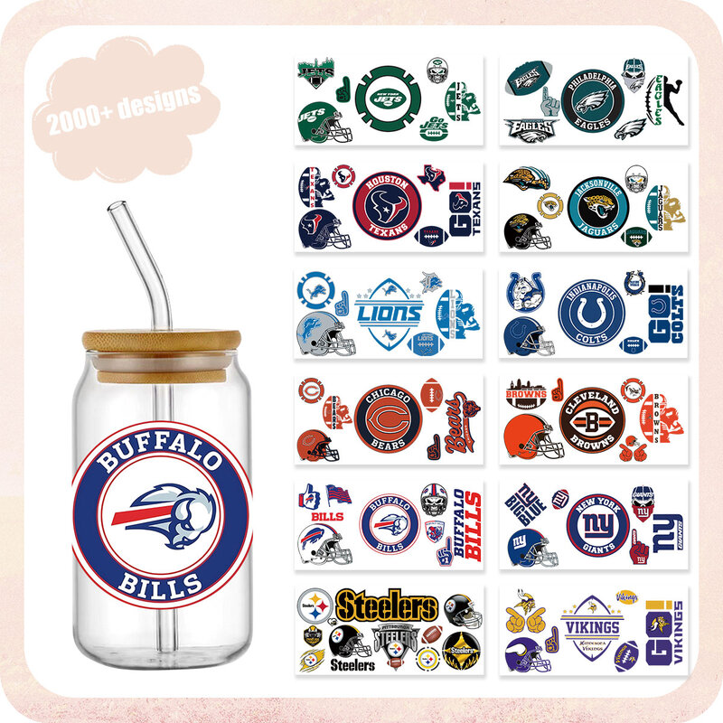 UV DTF Transfer Sticker Football For The 16oz Libbey Glasses Wraps Bottles Cup Sticker DIY Waterproof