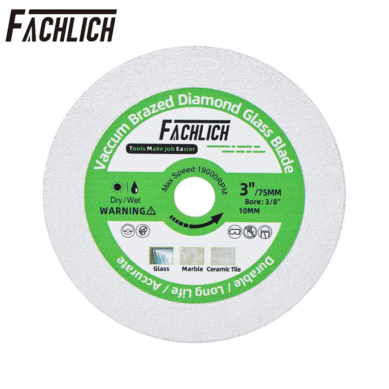 FACHLICH 1pc 75mm Diamond Saw Blade Cutting Glass Jade Marble Tile Hand Tool Mini Angle Grinder 3 inch Cut Plate Grinding Disc