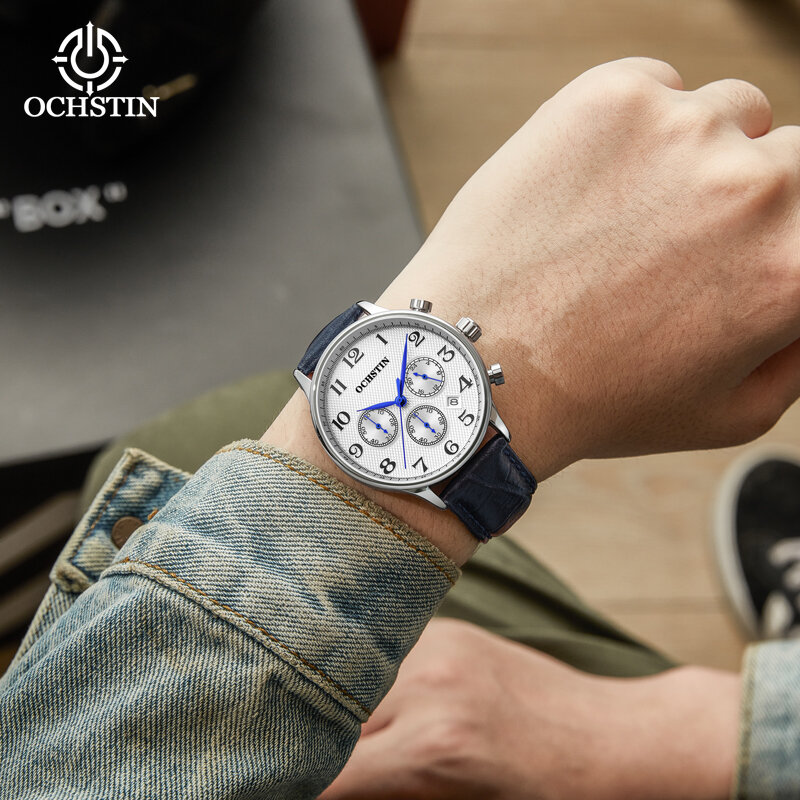 Prominente Series Chronograph Watch Sport Chronograph Quartz Watch Men's Luxury multi-functional Quartz clock