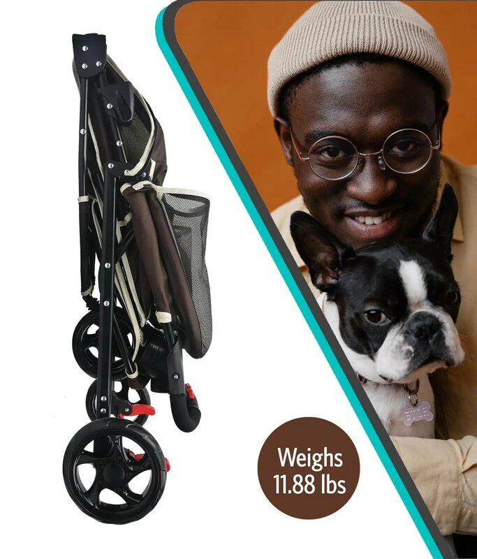 Składany wózek dla zwierzęcia do kawy: wygoda i mobilność dla bezproblemowego przewoźnika kot i pies