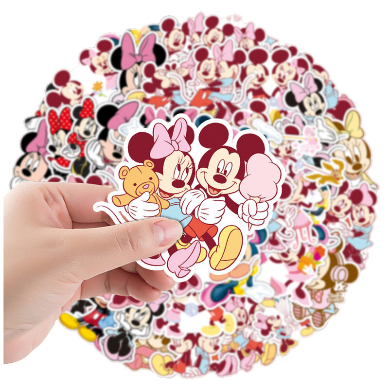10/30/50 Stuks Disney Schattige Roze Mickey Minnie Mouse Stickers Kawaii Decal Notebook Koelkast Auto Decoratie Sticker Voor Kinderen Speelgoed Cadeau