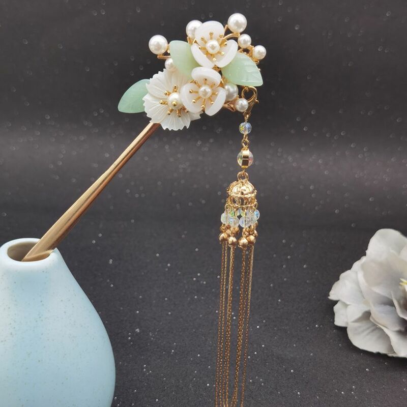 Flower Hanfu Hair Stick para mulheres, garfo de cabelo antigo elegante, hairpin estilo chinês, ornamento vintage do casamento, vara de cabelo