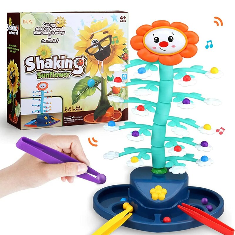 Board Game Sunflower Balancing Game Toy with Music for Kids Adults & Family Twisting Shaking Dancing Games With Sunflower Toy