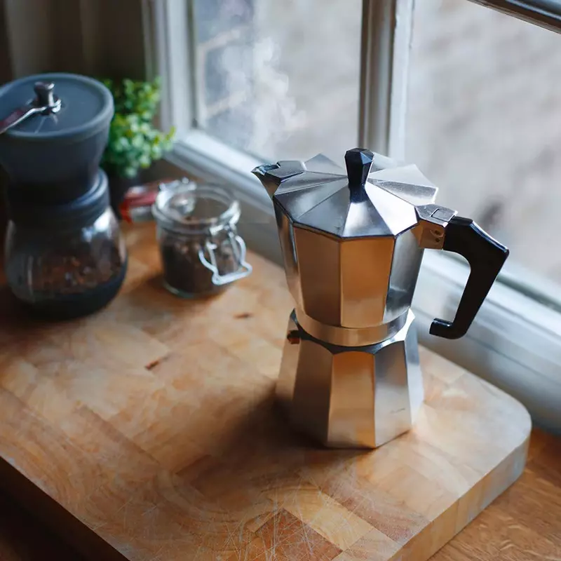 Mokka Kaffeekanne italienische Aluminium achteckige Kanne Kaffeetasse Kaffee maschine Wasserkocher Eisenofen klassische Barista Zubehör