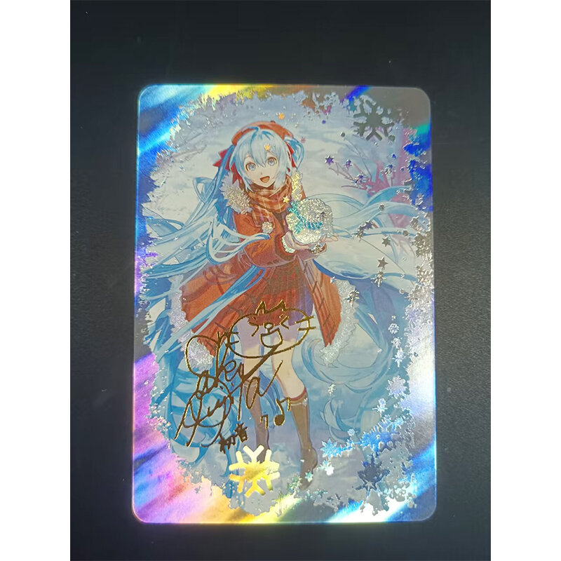 Diy Signature Card Anime Characters Snow Miku Homemade Game Collection Rare Flash Cards Cartoon Board Game Toys Birthday Gift