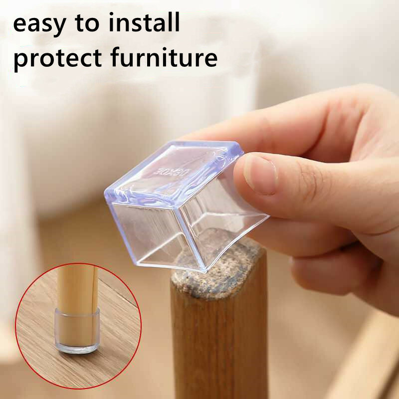 16pcs Chair Leg Caps Rubber Non-slip Silent  Floor Feet Protector Pads Tables Dust Socks Plugs Furniture Leveling Feet  Cover
