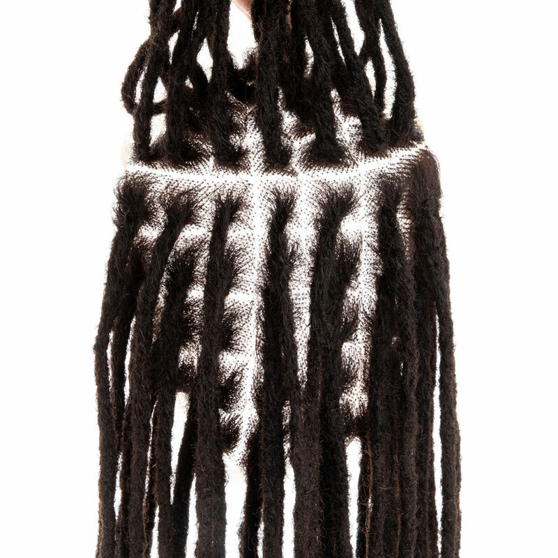 Fro dredy peruki z przezroczystą koronką 8x0 cali dla czarnych 100% ludzkich włosów 0.6cm 0.8cm dredy