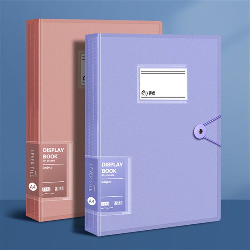 A4 Folder File 30 halaman transparan masukkan kertas pengatur dokumen tahan air kantor sekolah penyimpanan informasi Data buku