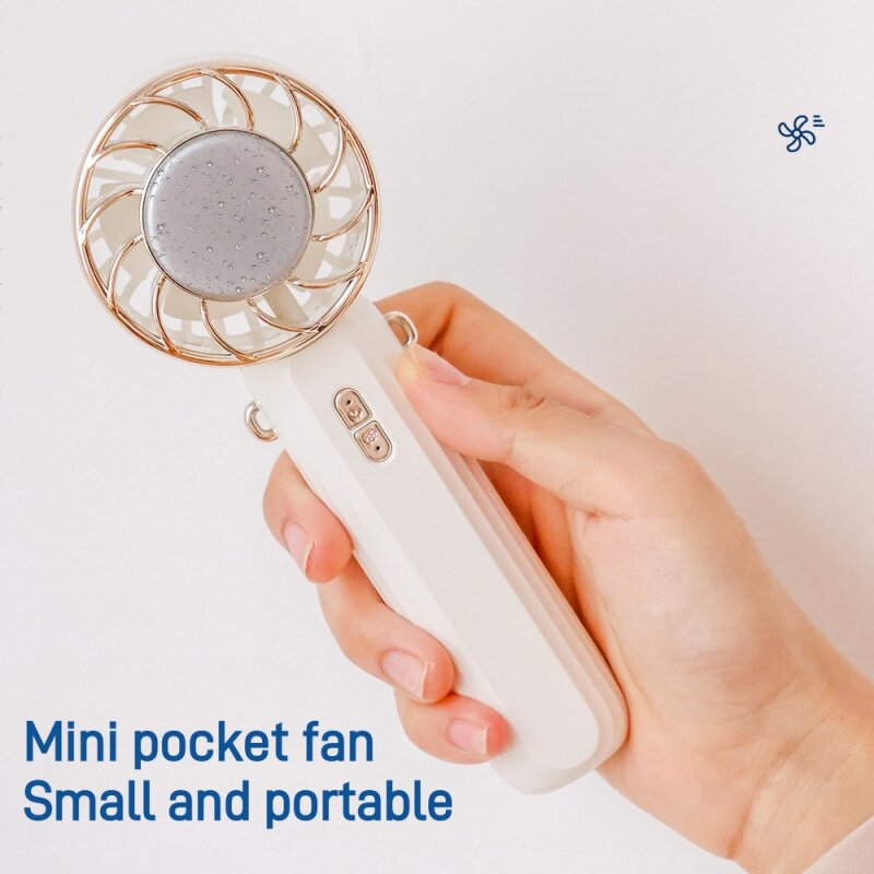 Kipas tangan semikonduktor portabel, kipas pendingin udara genggam Mini tipe-c dapat diisi ulang baterai 2000mAh
