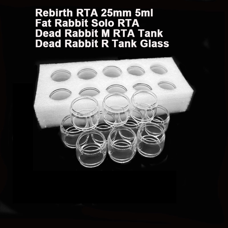 Recipiente de vidro gordo bolha, Tanque de vidro para Rebirth RTA Dead Rabbit R Fat Rabbit Solo RTA Dead Rabbit M RTA Óculos, 10 pcs