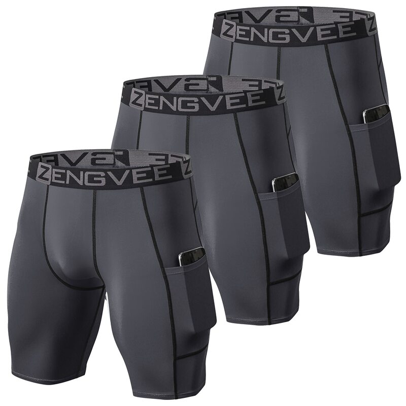 Zengvee 3 stücke bequeme Kompression shorts für Männer, aktive, schnell trocknende Sport bekleidung mit hoher Stretch-Basis schicht für das Sport-Fitness studio