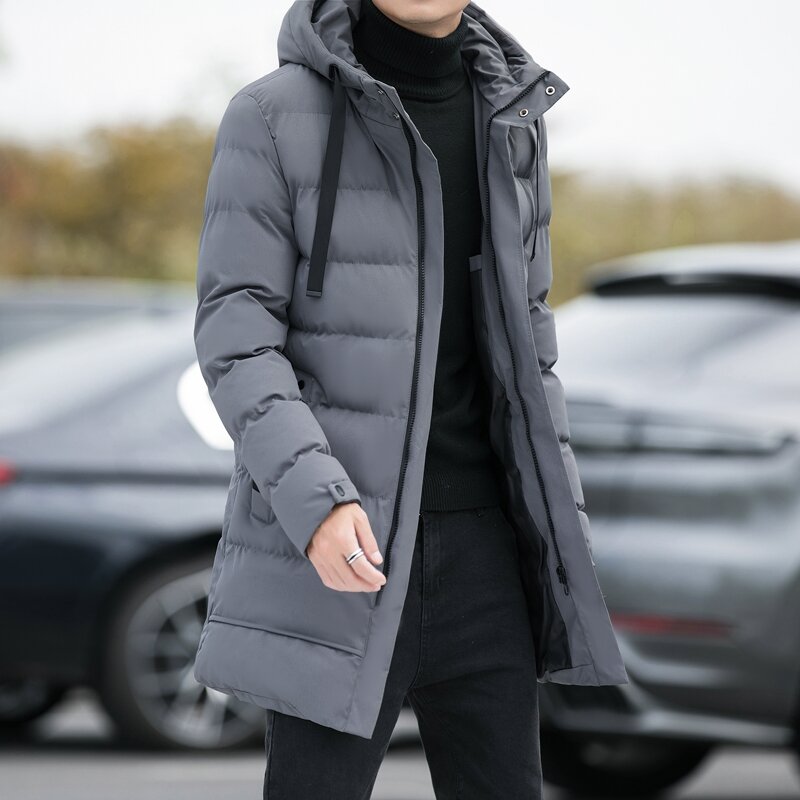 メンズロングジャケット,新しい冬のコート,薄手のジャケット,フード付き,カジュアル,ルーズ,4XL