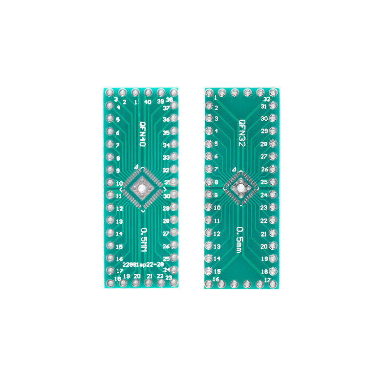 Placa adaptadora QFN32/QFN40 SMD a DIP, tablero de prueba IC con espaciado de 0,5mm (5 piezas)
