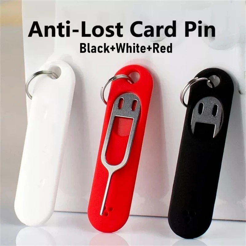 3/1PCS Anti-Lost Sim Card Pin Needle with Storage Case Key Tool Mobile Phone Ejecting Pin SIM Card Tray Ejection Pin Keyring