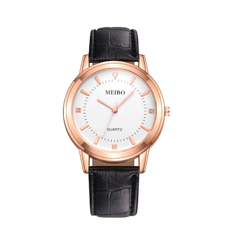 Temperamento moda feminina relógios casais strass pulseira de couro relógio de pulso de quartzo