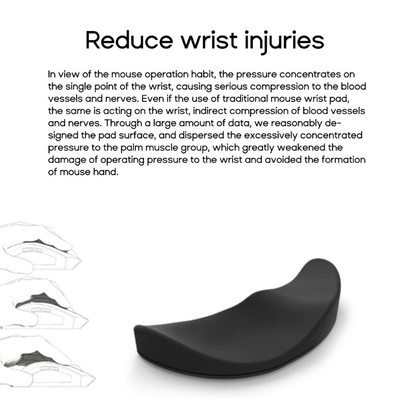 Mouse Wrist Rest Silicone Hand Cushion Soft Pad Palm Hand Wrist Support Moves With Wrist Computer Game Durable Armrest