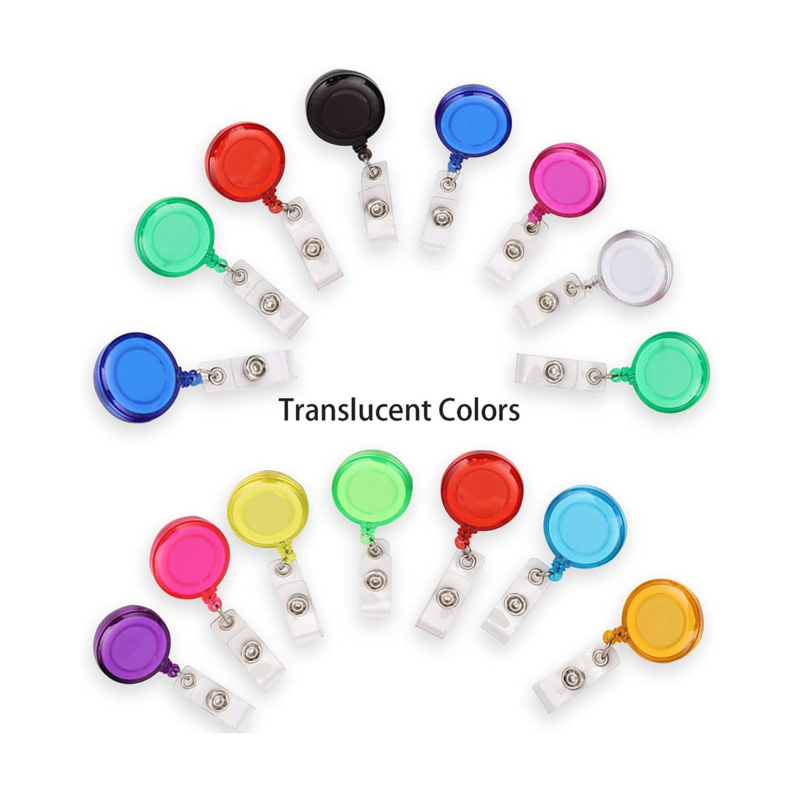 بكرات شارة قابلة للسحب ، مقاطع ملونة لبطاقة الهوية وبطاقة المفاتيح ، 30 حزمة