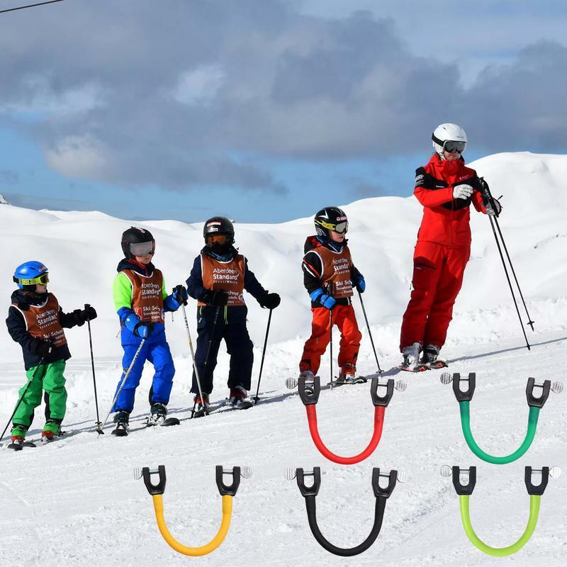 Konektor ujung Ski untuk anak-anak, konektor papan salju, klip Ski, alat latihan Ski salju mudah, alat bantu Wedge musim dingin