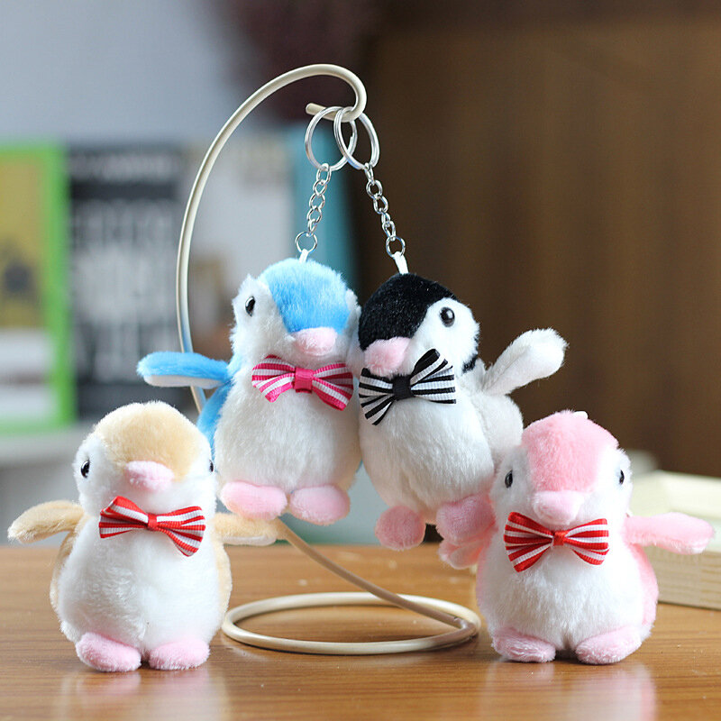 Creative Geometric Hairy Penguin Keychains For Woman Children Cute Lucky Doll Key Chain Gifts For Girlfriend Trendy Jewelry