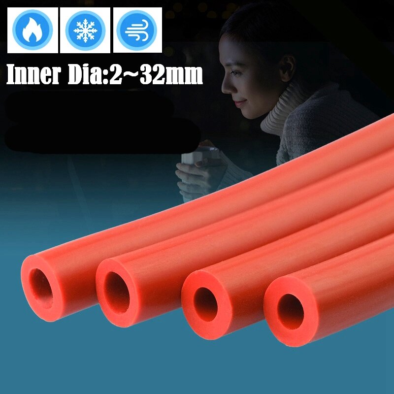 Tubo de silicona resistente al calor para tanque de combustible de automóvil, bomba de aire suave para manguera de goma, I.D2 ~ 32mm, naranja, rojo