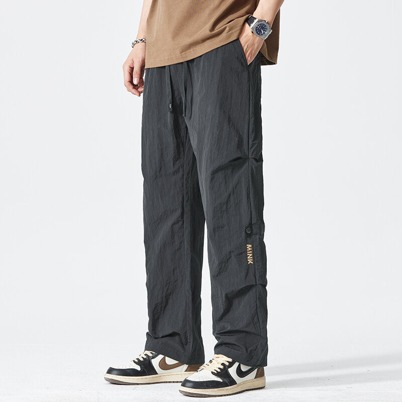 Pantalones de trabajo para hombre, pantalones de paracaidista informales sueltos, ajustados, de secado rápido, de verano