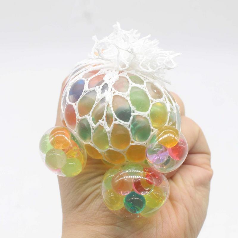 Bola colorida do esforço para homens e mulheres, brinquedo sensorial com grânulos, macio, não-pegajoso, pitada, brinquedos para crianças e adultos, 3pcs