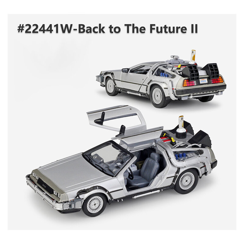 WELLY 1:24 Diecast modello di auto in lega DMC-12 delorean ritorno al futuro macchina del tempo auto giocattolo in metallo per la collezione regalo giocattolo per bambini