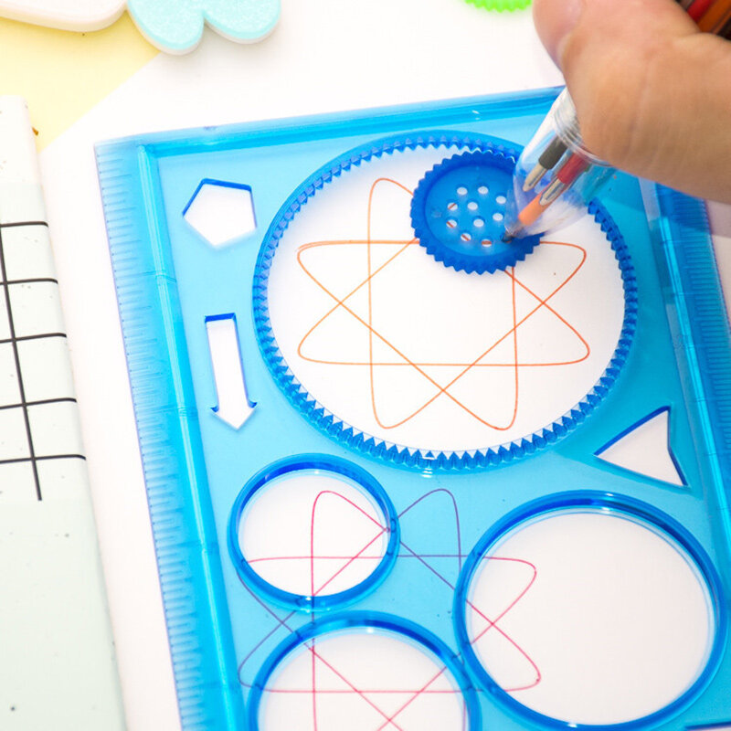 Geometry Spirograph Drawing Stencils Set Painting Template Art Crafts Creative Kids Educational Toy Variety of Flowers Ruler
