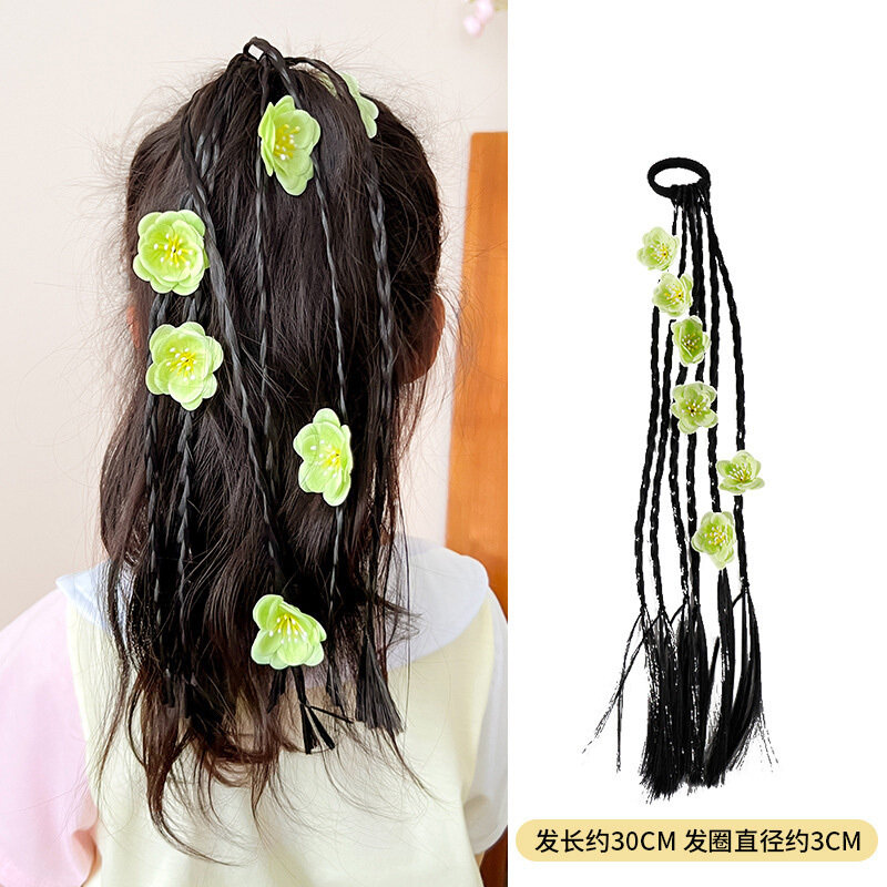 1PC urocze dziewczęce słodkie eleganckie kwiaty peruki opaski na głowę opaski gumowe opaski do włosów dziecięce akcesoria do włosów