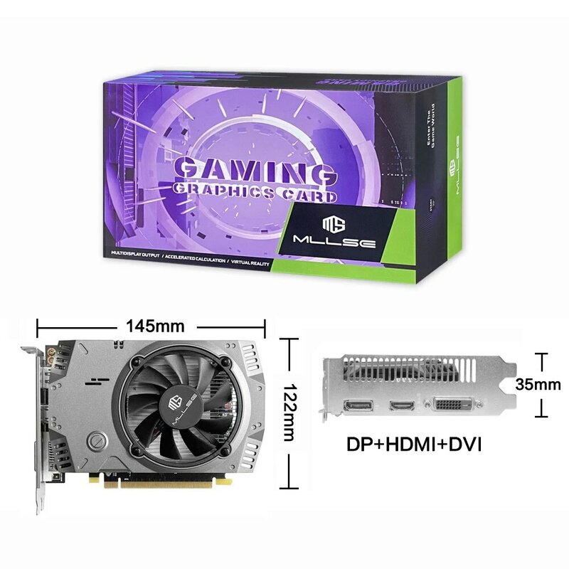 การ์ดจอ mllse AMD RX 550 4GB GDDR5 128Bit DVI HDMI DP PCI-E 3.0 Radeon GPU RX 550การ์ดแสดงผลสำหรับเล่นเกม