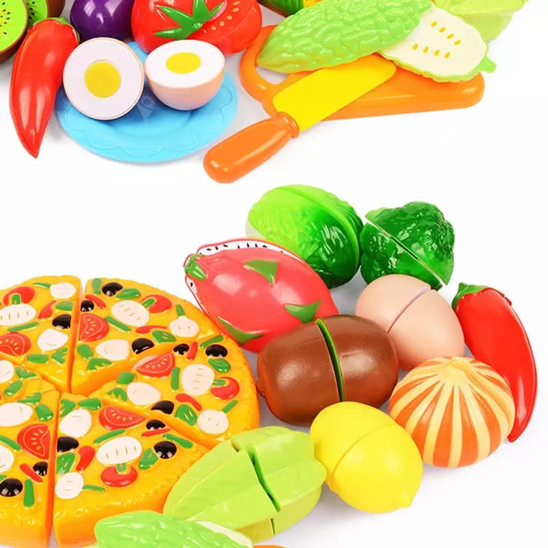 Heißer Verkauf Rollenspiel pädagogisches Geschenk Babys pielzeug so tun, als würde man Essen spielen Obst Gemüse Küche Spielset für Kinder Geschenk Montage Spiel