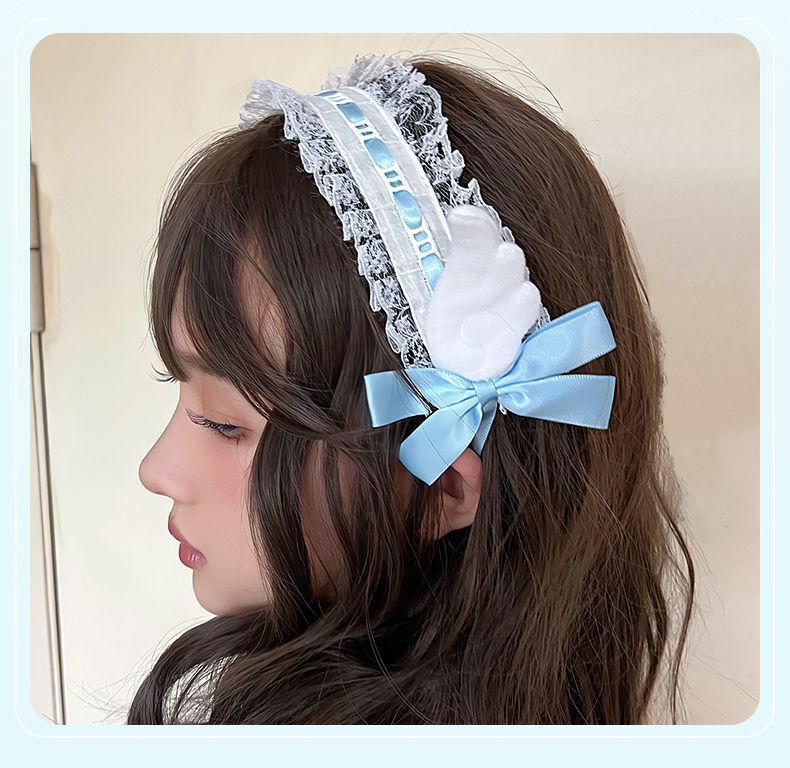 Akcesoria Lolita opaska do włosów śliczne ręcznie robione pluszowe anielskie skrzydła opaska do włosów japońskie Anime nakrycia głowy