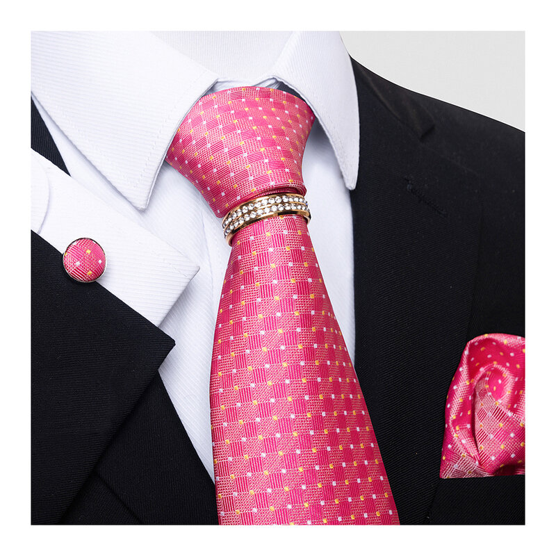 موضة دروبشيبينغ عطلة هدية التعادل جيب Squares مجموعة أزرار الأكمام ربطة العنق رجل رمادي داكن اكسسوارات الزفاف صالح مكان العمل