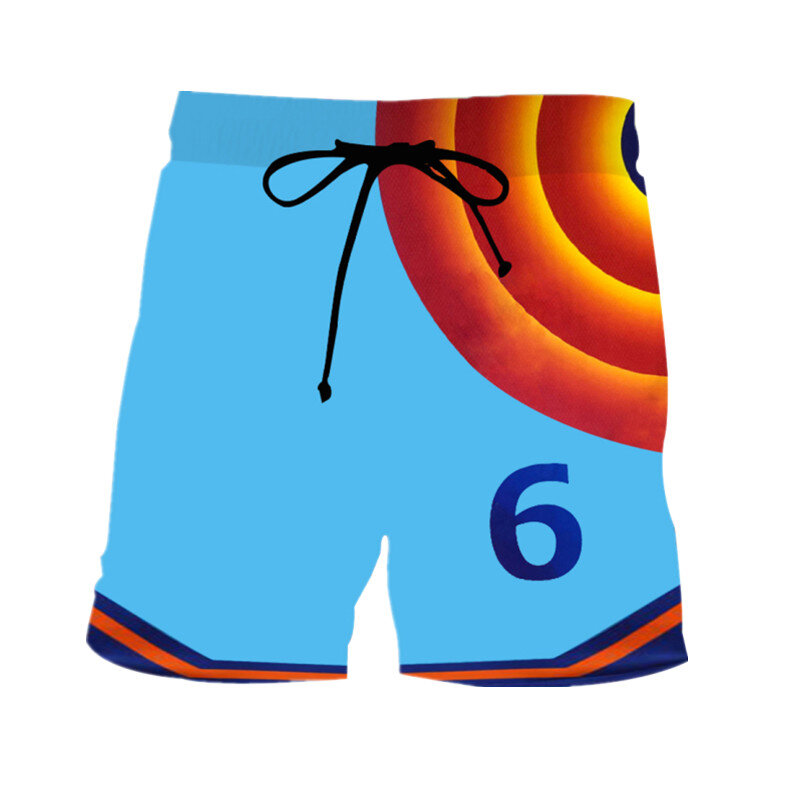Kaus Rompi Jersey Anak-anak Basket Film Celana Pendek Cosplay James Tune Squad Setelan Pakaian Olahraga Modis Anak Laki-laki dan Perempuan Musim Panas