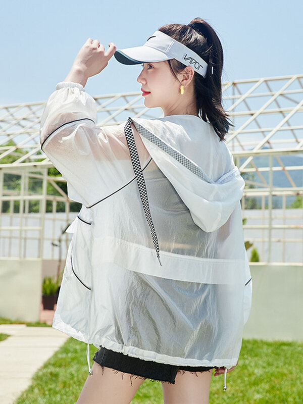 Женское повседневное солнцезащитное пальто BZVW с капюшоном и длинным рукавом, однотонные легкие дышащие топы, Новинка лета 2024, одежда 25Z4132