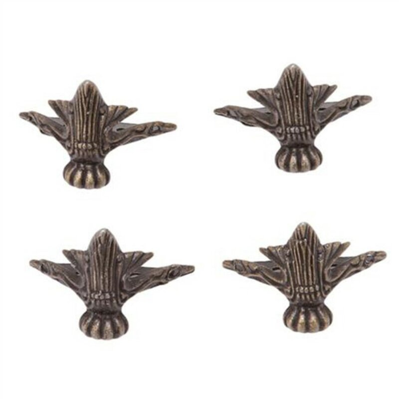 4 sztuk/zestaw antyczne biżuteria z mosiądzu skrzynia z brązu meble drewniane skrzynia dekoracyjna przypinka stopy ochraniacz narożny zabytkowa dekoracja