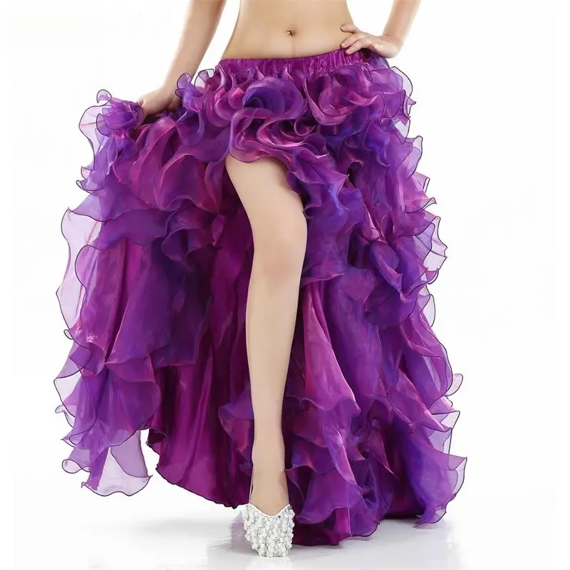 Seksowny przedział spódnice szyfonowe kobiety cygańskie hiszpańskie spódnice taniec Flamenco orientalne trening taneczny długa spódnica taniec brzucha ubrania