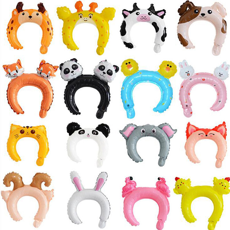 20Pcs Cute Headband Foil Balloon Animal Balloon Children's Toys Party Decor