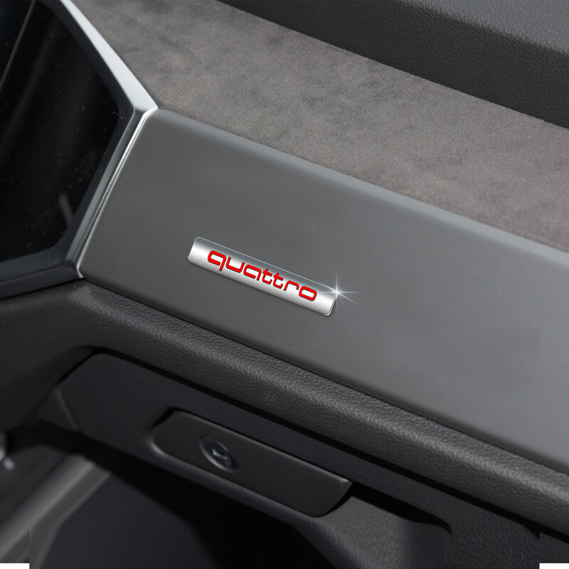 1pc 3D ABS Car Styling Quattro Badge Emblem Rear Trunk Decor Sticker Decals For Audi Quattro A4 A5 Q5 A1 Q7 B6 B8 B7 B9 B5 A3 8P