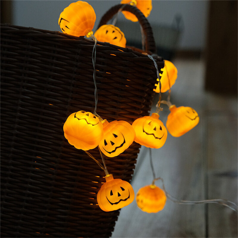 LED Halloween Pumpkin Lanterns Holiday String Lights Battery Powered Light for Christmas Lantern Festival Party Lighting Decor