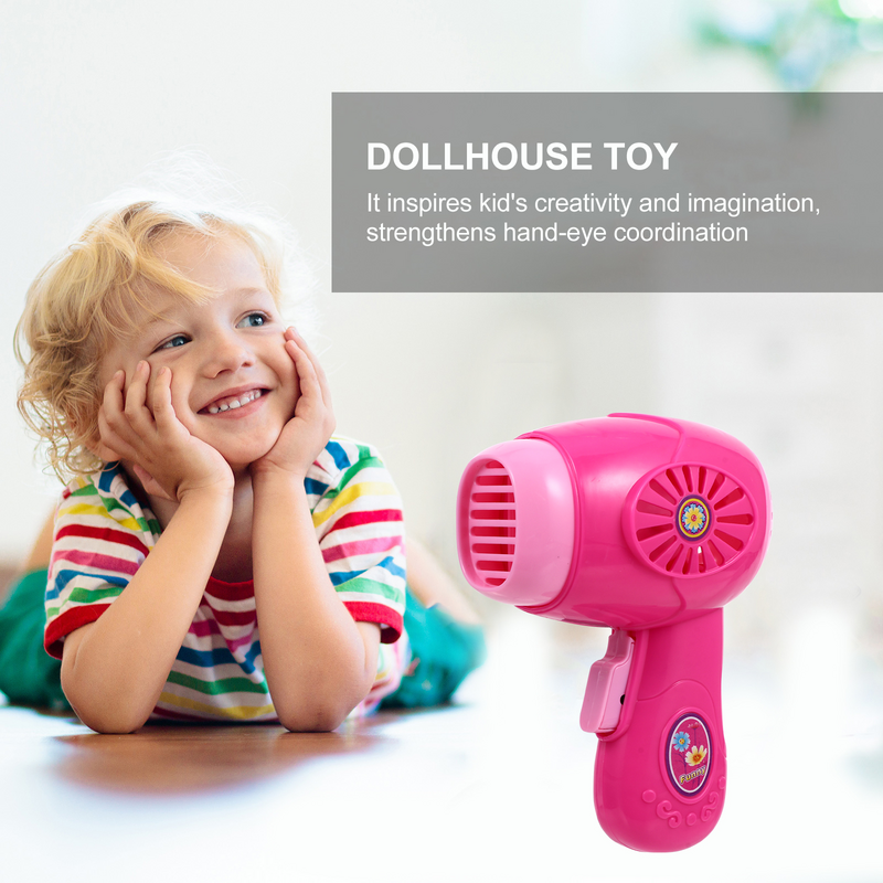 Miniatura elétrica cabelo secador para crianças, mini suporte, máquina de lavar, brincar de casa modelo, simulação infantil