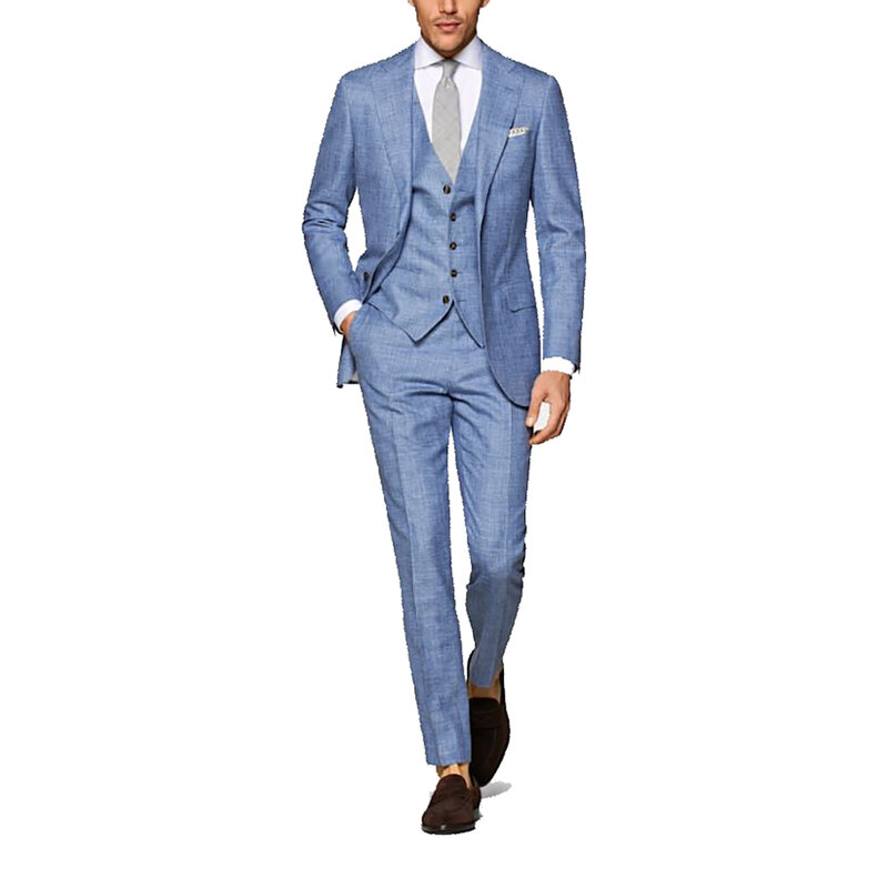 Formalne męskie garnitury ślubne proste klapy odzież dla pana młodego smokingi 3 sztuki marynarskie spodnie kamizelka dla mężczyzn na zamówienie