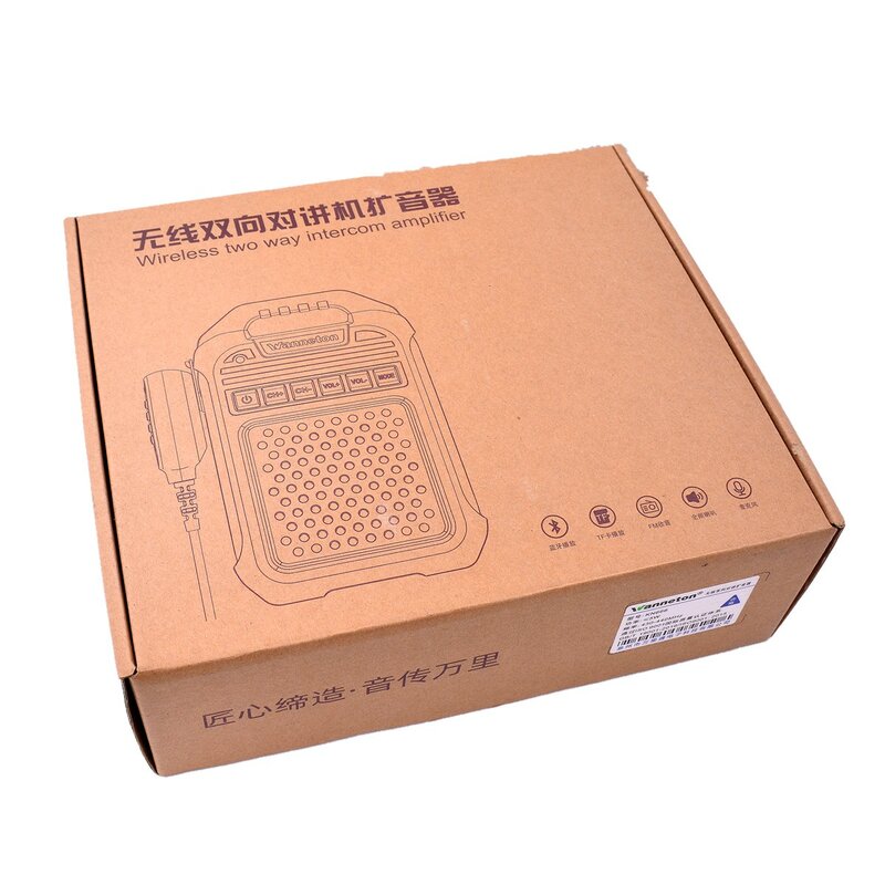 Wanneton KN666 głośnik Walkie Talkie z mikrofonem z szynką UHF 16-kanałowy głośnik Bluetooth gniazdo TF Radio domofon