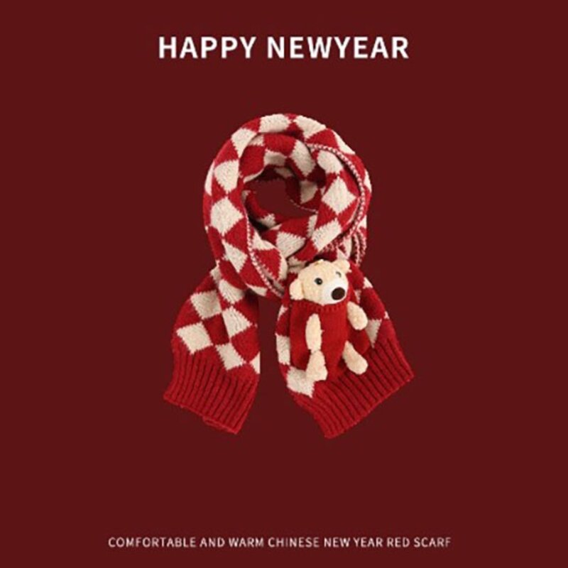 Новый стиль, большой красный вязаный прочный дышащий мягкий теплый шарф, Теплый Универсальный шерстяной трендовый шарф для студентов
